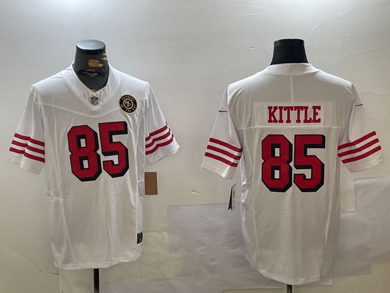 Men San Francisco 49ers #85 Kittle White three generations 2024 Nike Limited NFL Jersey style 7->->